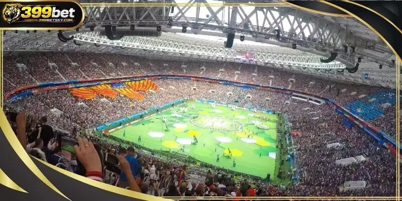 A high-resolution stadium display showing the latest match entry prices