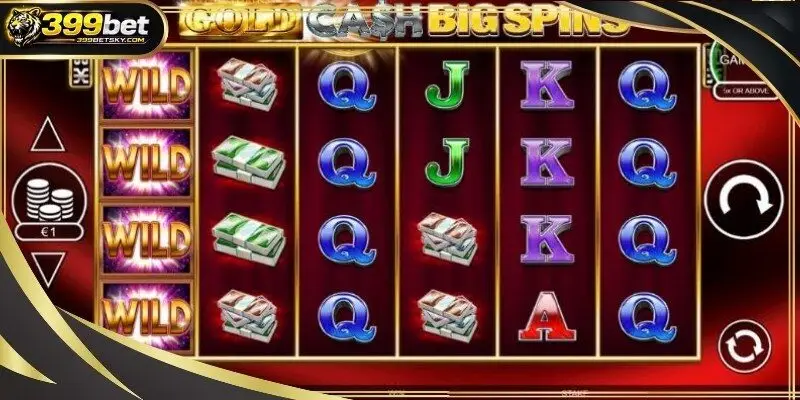 A vibrant display of the expanding wild symbol during play Cash Gold