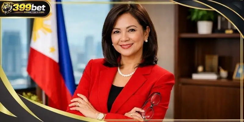 The official portrait shows Elena Victoria Rosales in her red suit